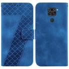 For Xiaomi Redmi Note 9/10X 4G 7-shaped Embossed Leather Phone Case(Blue) - 1