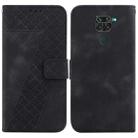 For Xiaomi Redmi Note 9/10X 4G 7-shaped Embossed Leather Phone Case(Black) - 1