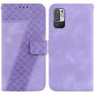 For Xiaomi Redmi Note 10 5G/Poco M3 Pro 7-shaped Embossed Leather Phone Case(Purple) - 1