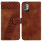 For Xiaomi Redmi Note 10 5G/Poco M3 Pro 7-shaped Embossed Leather Phone Case(Brown) - 1