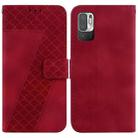 For Xiaomi Redmi Note 10 5G/Poco M3 Pro 7-shaped Embossed Leather Phone Case(Red) - 1