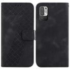 For Xiaomi Redmi Note 10 5G/Poco M3 Pro 7-shaped Embossed Leather Phone Case(Black) - 1