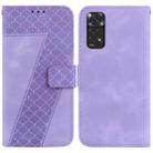 For Xiaomi Redmi Note 11 Global/Note 11S 7-shaped Embossed Leather Phone Case(Purple) - 1