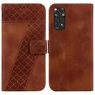 For Xiaomi Redmi Note 11 Global/Note 11S 7-shaped Embossed Leather Phone Case(Brown) - 1