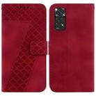 For Xiaomi Redmi Note 11 Global/Note 11S 7-shaped Embossed Leather Phone Case(Red) - 1