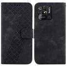 For Xiaomi Redmi 10C 7-shaped Embossed Leather Phone Case(Black) - 1