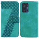 For Xiaomi 11T/11T Pro 7-shaped Embossed Leather Phone Case(Green) - 1