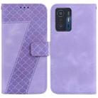 For Xiaomi 11T/11T Pro 7-shaped Embossed Leather Phone Case(Purple) - 1