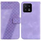 For Xiaomi 13 5G 7-shaped Embossed Leather Phone Case(Purple) - 1