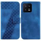 For Xiaomi 13 5G 7-shaped Embossed Leather Phone Case(Blue) - 1