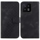 For Xiaomi 13 5G 7-shaped Embossed Leather Phone Case(Black) - 1