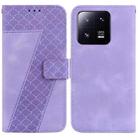 For Xiaomi 13 Pro 7-shaped Embossed Leather Phone Case(Purple) - 1