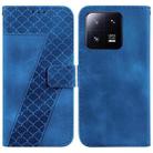 For Xiaomi 13 Pro 7-shaped Embossed Leather Phone Case(Blue) - 1