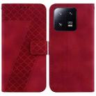 For Xiaomi 13 Pro 7-shaped Embossed Leather Phone Case(Red) - 1