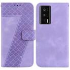 For Xiaomi Poco F5 Pro/Redmi K60/K60 Pro 7-shaped Embossed Leather Phone Case(Purple) - 1