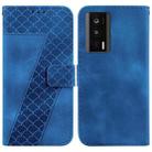 For Xiaomi Poco F5 Pro/Redmi K60/K60 Pro 7-shaped Embossed Leather Phone Case(Blue) - 1