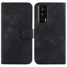 For Xiaomi Poco F5 Pro/Redmi K60/K60 Pro 7-shaped Embossed Leather Phone Case(Black) - 1