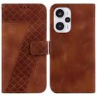 For Xiaomi Poco F5/Note 12 Turbo 7-shaped Embossed Leather Phone Case(Brown) - 1