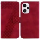 For Xiaomi Poco F5/Note 12 Turbo 7-shaped Embossed Leather Phone Case(Red) - 1