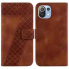 For Xiaomi Mi 11 Lite 4G/5G 7-shaped Embossed Leather Phone Case(Brown) - 1