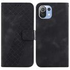 For Xiaomi Mi 11 Lite 4G/5G 7-shaped Embossed Leather Phone Case(Black) - 1