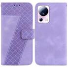 For Xiaomi 13 Lite/Civi 2 7-shaped Embossed Leather Phone Case(Purple) - 1