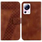 For Xiaomi 13 Lite/Civi 2 7-shaped Embossed Leather Phone Case(Brown) - 1