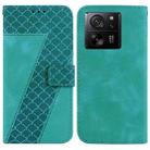 For Xiaomi 13T / 13T Pro / Redmi K60 Ultra 7-shaped Embossed Leather Phone Case(Green) - 1