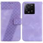 For Xiaomi 13T / 13T Pro / Redmi K60 Ultra 7-shaped Embossed Leather Phone Case(Purple) - 1