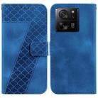 For Xiaomi 13T / 13T Pro / Redmi K60 Ultra 7-shaped Embossed Leather Phone Case(Blue) - 1