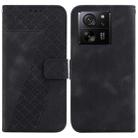 For Xiaomi 13T / 13T Pro / Redmi K60 Ultra 7-shaped Embossed Leather Phone Case(Black) - 1