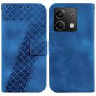 For Xiaomi Redmi Note 13 5G 7-shaped Embossed Leather Phone Case(Blue) - 1