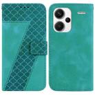 For Xiaomi Redmi Note 13 Pro+ 5G 7-shaped Embossed Leather Phone Case(Green) - 1