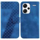 For Xiaomi Redmi Note 13 Pro+ 5G 7-shaped Embossed Leather Phone Case(Blue) - 1