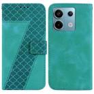 For Xiaomi Redmi Note 13 Pro 5G 7-shaped Embossed Leather Phone Case(Green) - 1