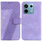 For Xiaomi Redmi Note 13 Pro 5G 7-shaped Embossed Leather Phone Case(Purple) - 1