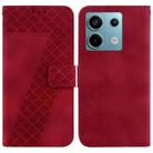 For Xiaomi Redmi Note 13 Pro 5G 7-shaped Embossed Leather Phone Case(Red) - 1