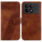 For Xiaomi Redmi K70E / Poco X6 Pro 7-shaped Embossed Leather Phone Case(Brown) - 1