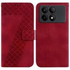 For Xiaomi Redmi K70E / Poco X6 Pro 7-shaped Embossed Leather Phone Case(Red) - 1