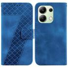 For Xiaomi Redmi Note 13 4G Global 7-shaped Embossed Leather Phone Case(Blue) - 1