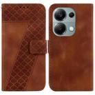 For Xiaomi Redmi Note 13 Pro 4G 7-shaped Embossed Leather Phone Case(Brown) - 1