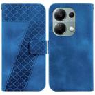 For Xiaomi Redmi Note 13 Pro 4G 7-shaped Embossed Leather Phone Case(Blue) - 1