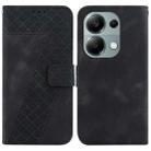 For Xiaomi Redmi Note 13 Pro 4G 7-shaped Embossed Leather Phone Case(Black) - 1
