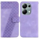 For Xiaomi Poco M6 Pro 4G 7-shaped Embossed Leather Phone Case(Purple) - 1