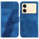 For Xiaomi Redmi Note 13R Pro 7-shaped Embossed Leather Phone Case(Blue) - 1