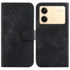 For Xiaomi Redmi Note 13R Pro 7-shaped Embossed Leather Phone Case(Black) - 1