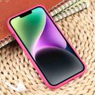 For iPhone 15 Plus Weave Texture Silicone Phone Case(Rose Red) - 3