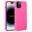 For iPhone 15 Pro Weave Texture Silicone Phone Case(Rose Red) - 1