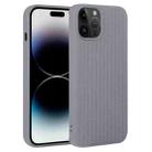 For iPhone 15 Pro Max Weave Texture Silicone Phone Case(Grey) - 1