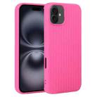 For iPhone 16 Plus Weave Texture Silicone Phone Case(Rose Red) - 1
